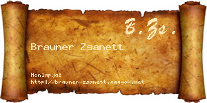 Brauner Zsanett névjegykártya